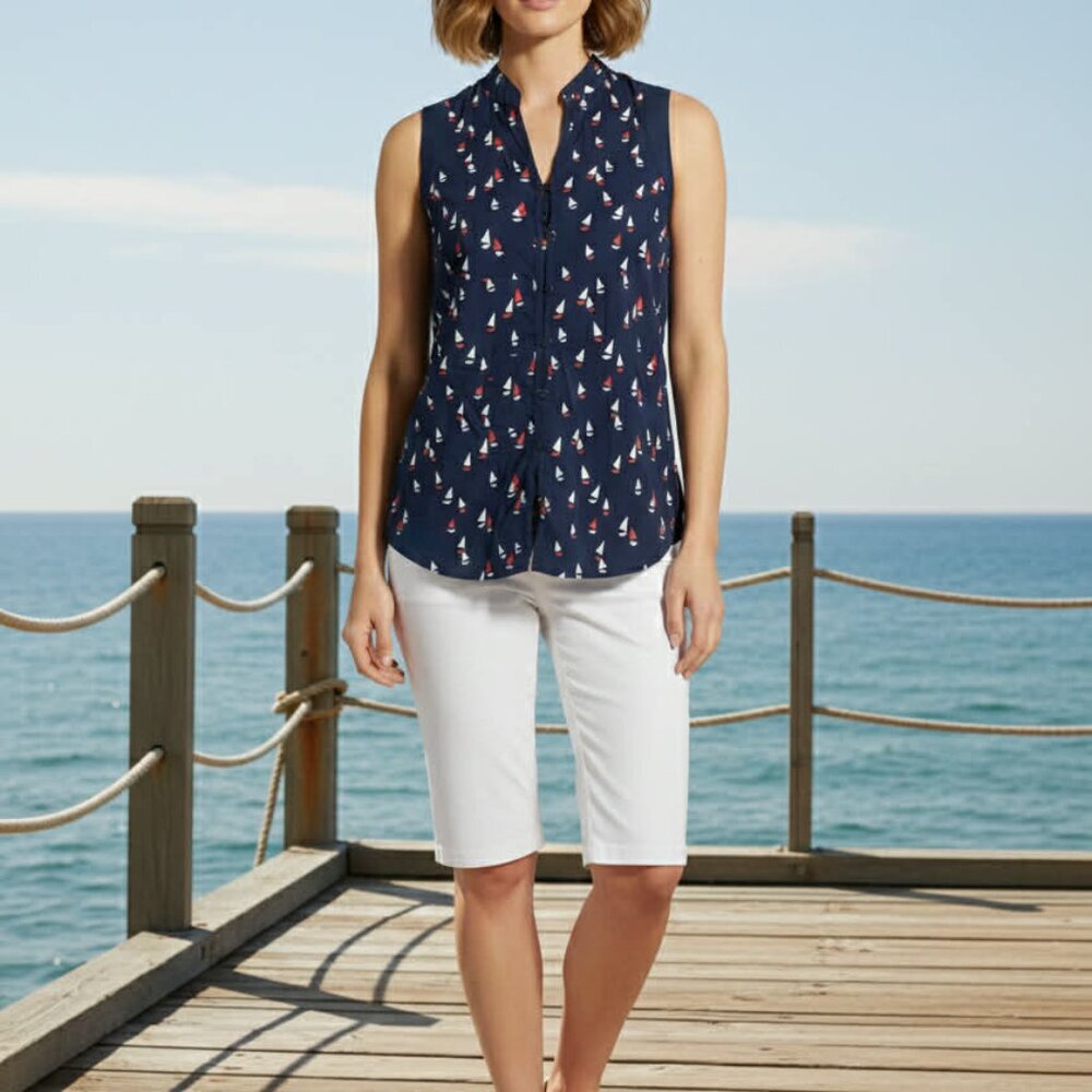 Tommy Hilfiger Navy Sail Sleeveless Top size Medium